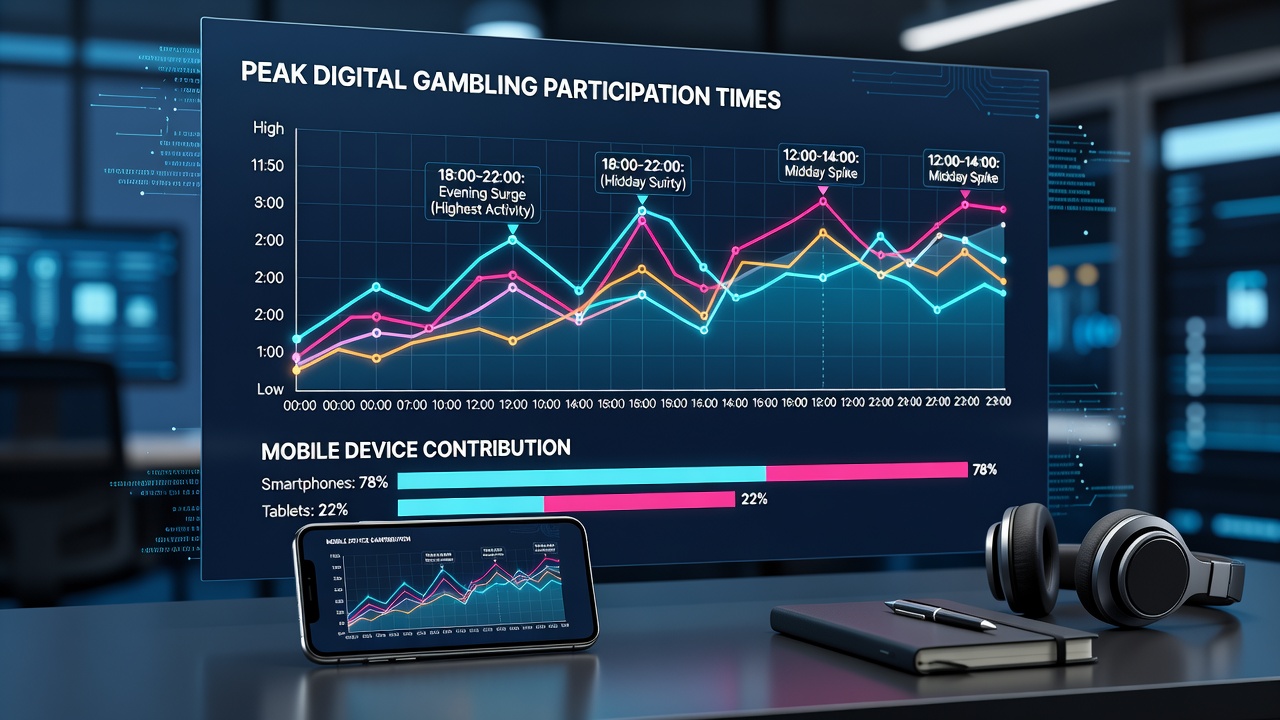 Heatmap visualization of mobile navigation patterns during peak gambling hours