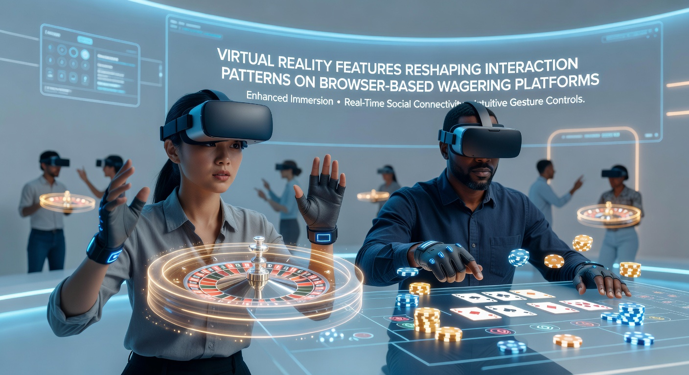 Users engaging with virtual reality interfaces on browser-based wagering platforms showing immersive 3D environments and social avatars