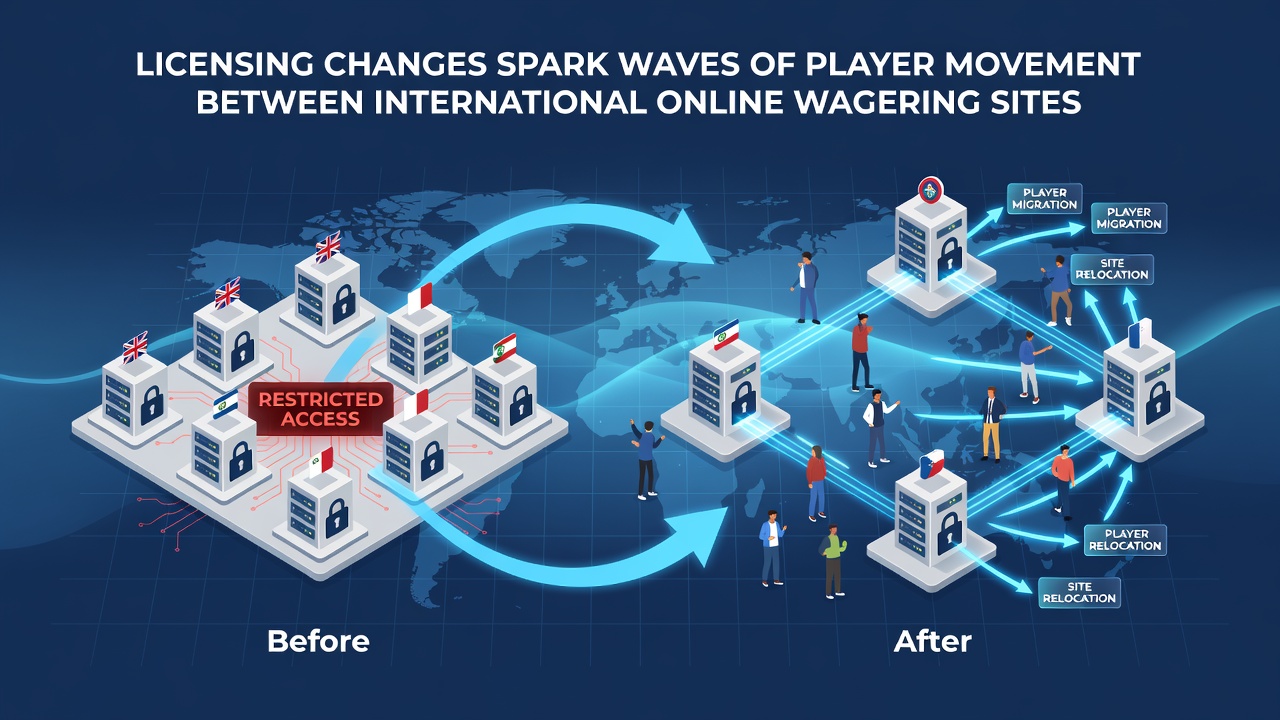 Analytics dashboard displaying player migration trends between licensed wagering sites