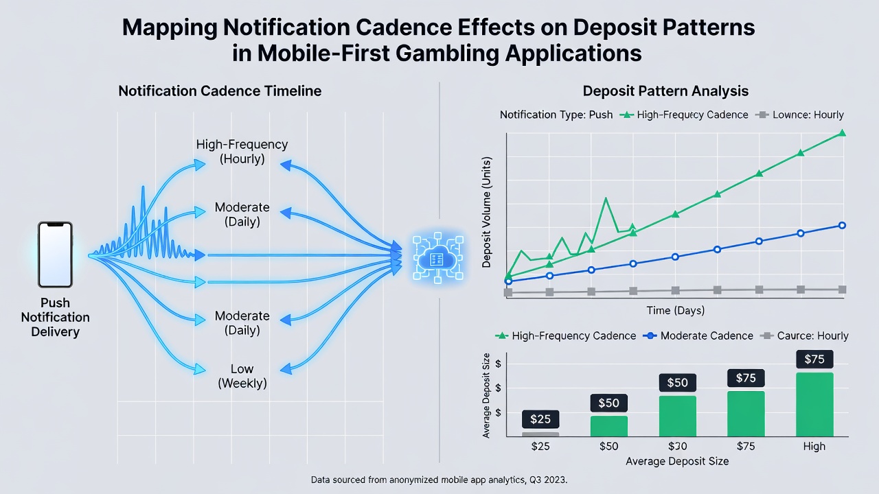 Graph illustrating deposit frequency changes tied to different notification cadences over an eight-week period