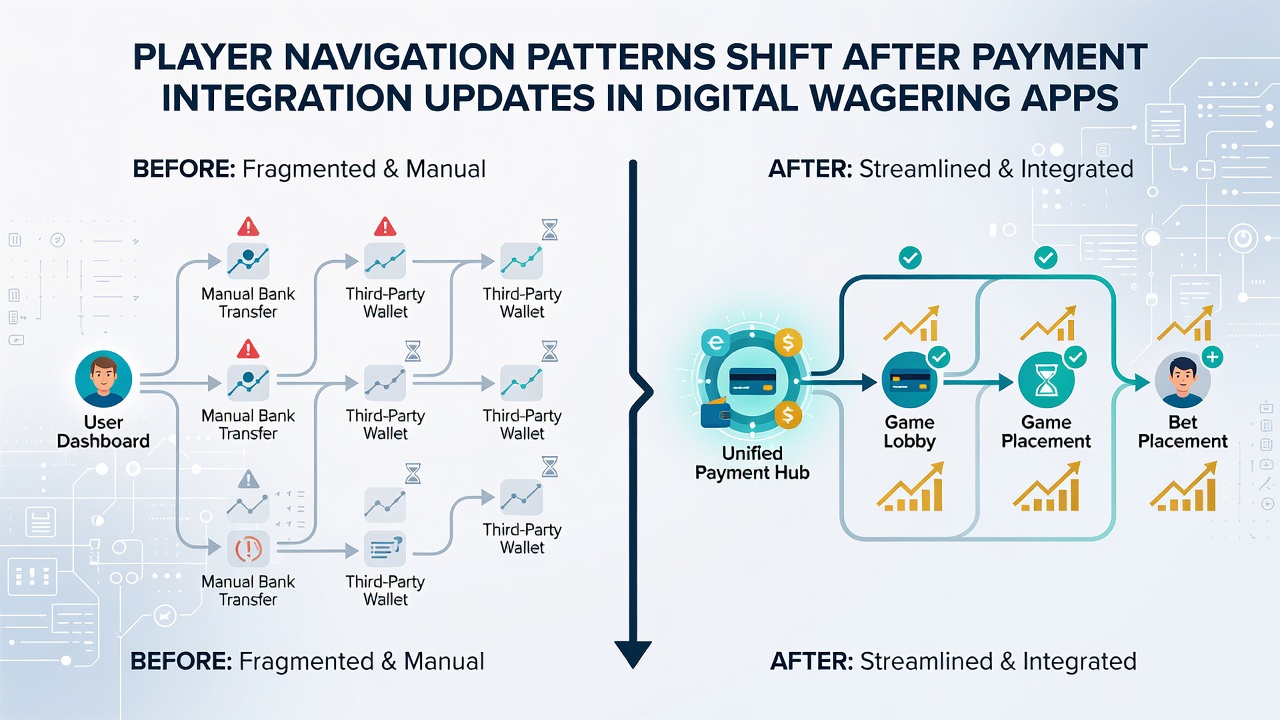 Analytics dashboard displaying navigation heatmaps from mobile wagering platforms post-payment integration