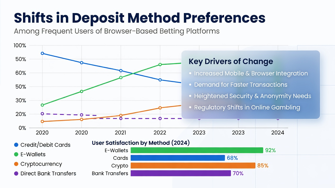 Infographic of browser betting deposit preferences during 2026 economic data fluctuations