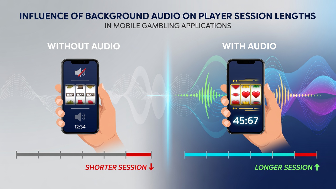 Detailed view of mobile gambling session analytics dashboard highlighting audio engagement metrics